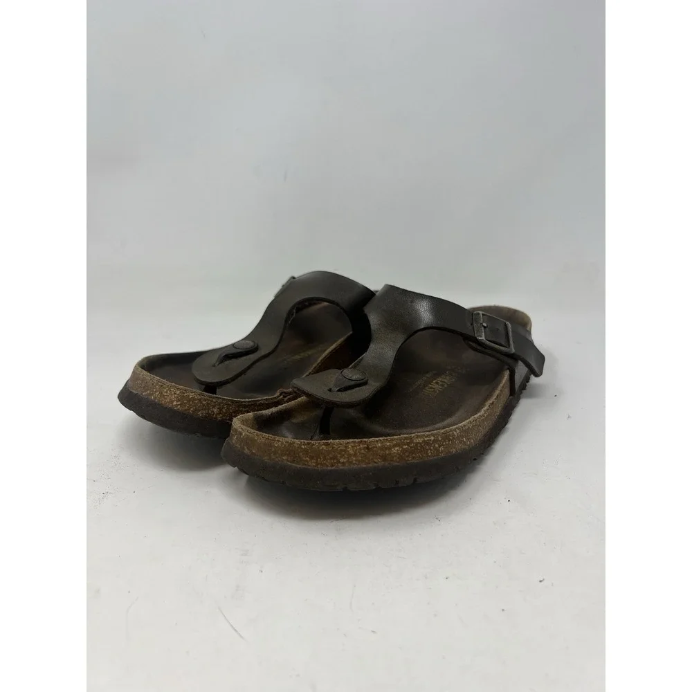 BIRKENSTOCK GIZEH Thong Women's Sandals Sz 39 US 8-8.5 Brown‎ Leather